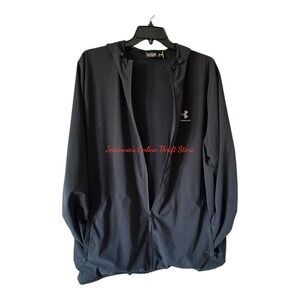 Under Armour Men's Black Full Zip Hooded Lightweight Jacket Size 3XL 3TG